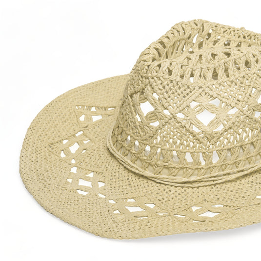 Chokore Handcrafted Straw Cowboy Hat (Beige)