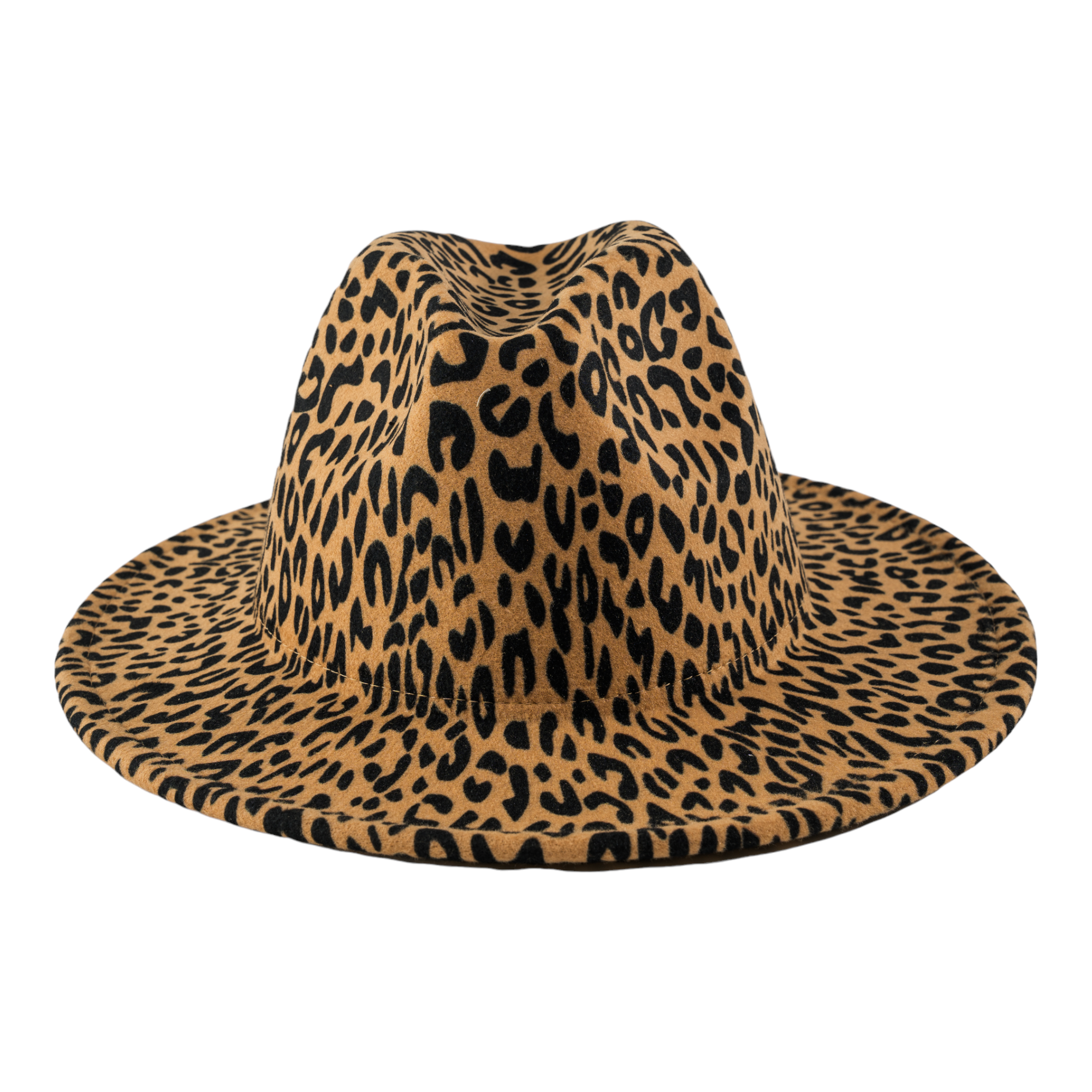Chokore Leopard Print Fedora Hat (Black & Beige)