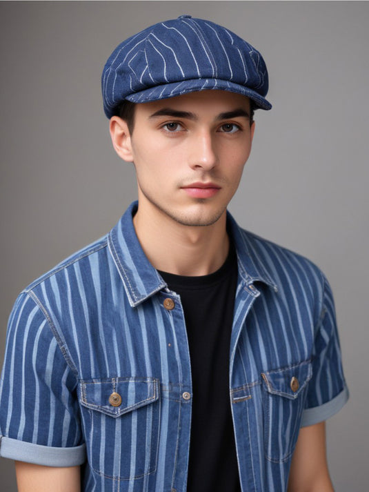 Chokore Striped Denim Ivy Cap (Blue)