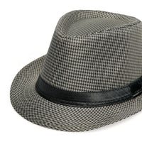 Chokore Chokore Fedora Hat in Houndstooth Pattern (Gray)