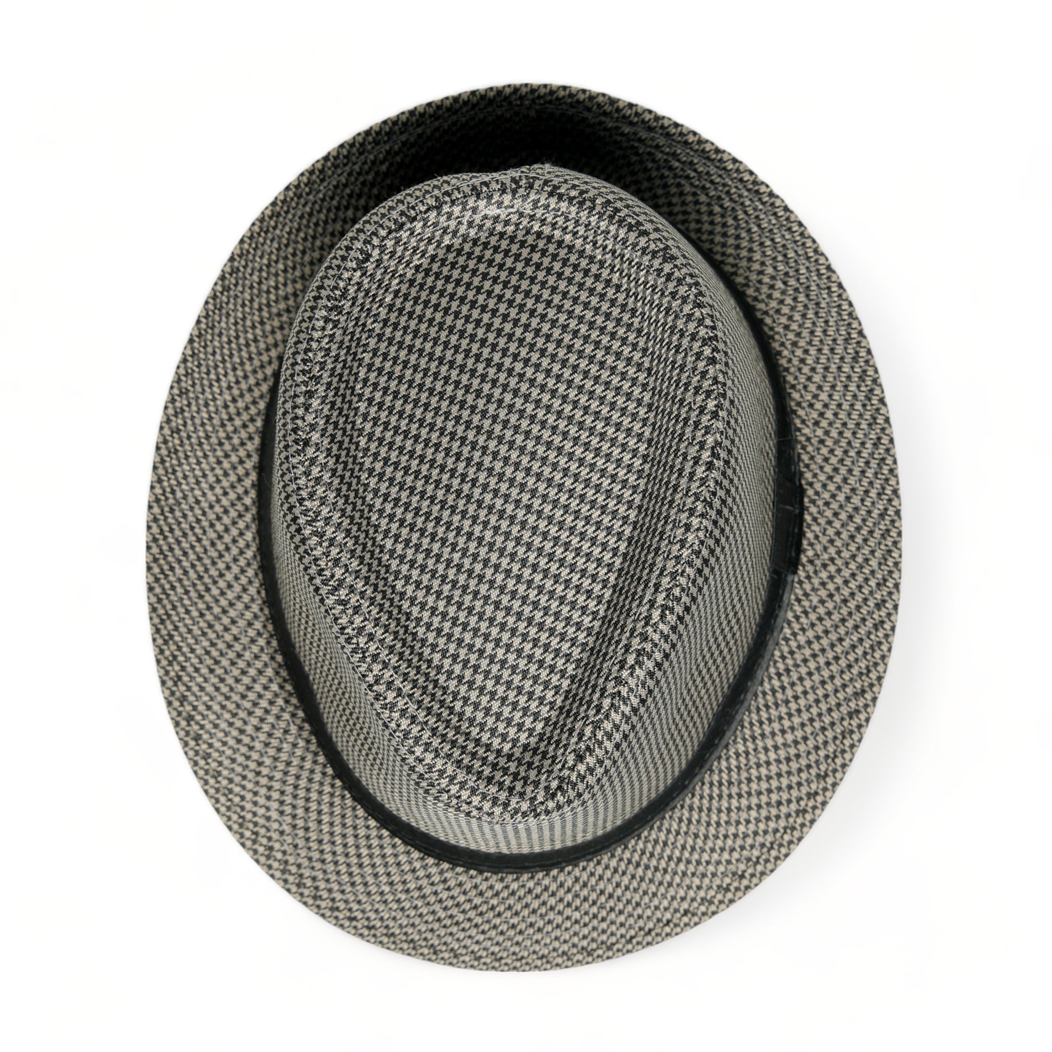 Chokore Fedora Hat in Houndstooth Pattern (Gray)