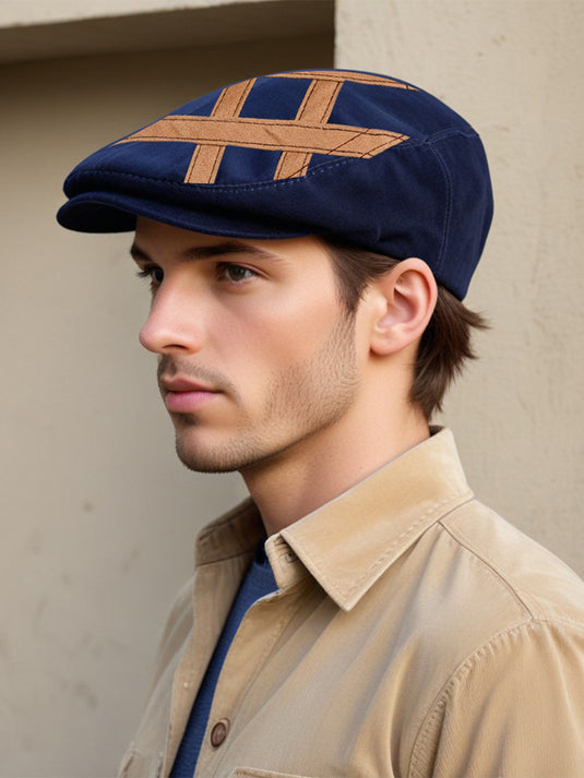 Chokore Denim Ivy Cap with Suede Detail (Blue)
