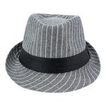 Chokore  Chokore Classic Striped Fedora Hat (Dark Gray)