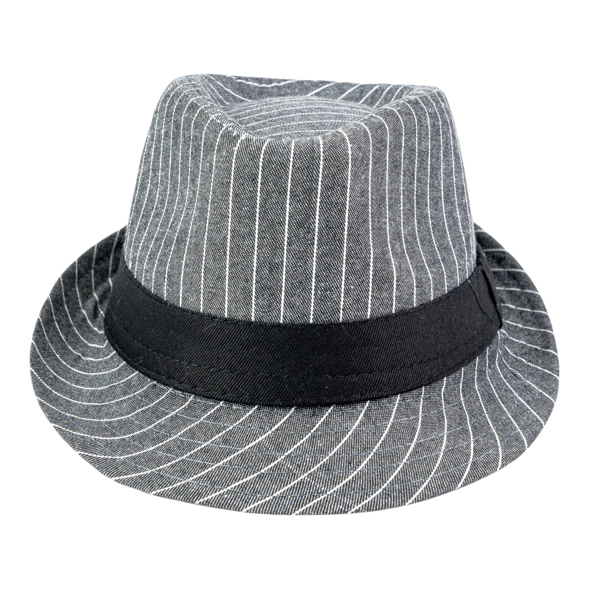 Chokore Classic Striped Fedora Hat (Dark Gray)