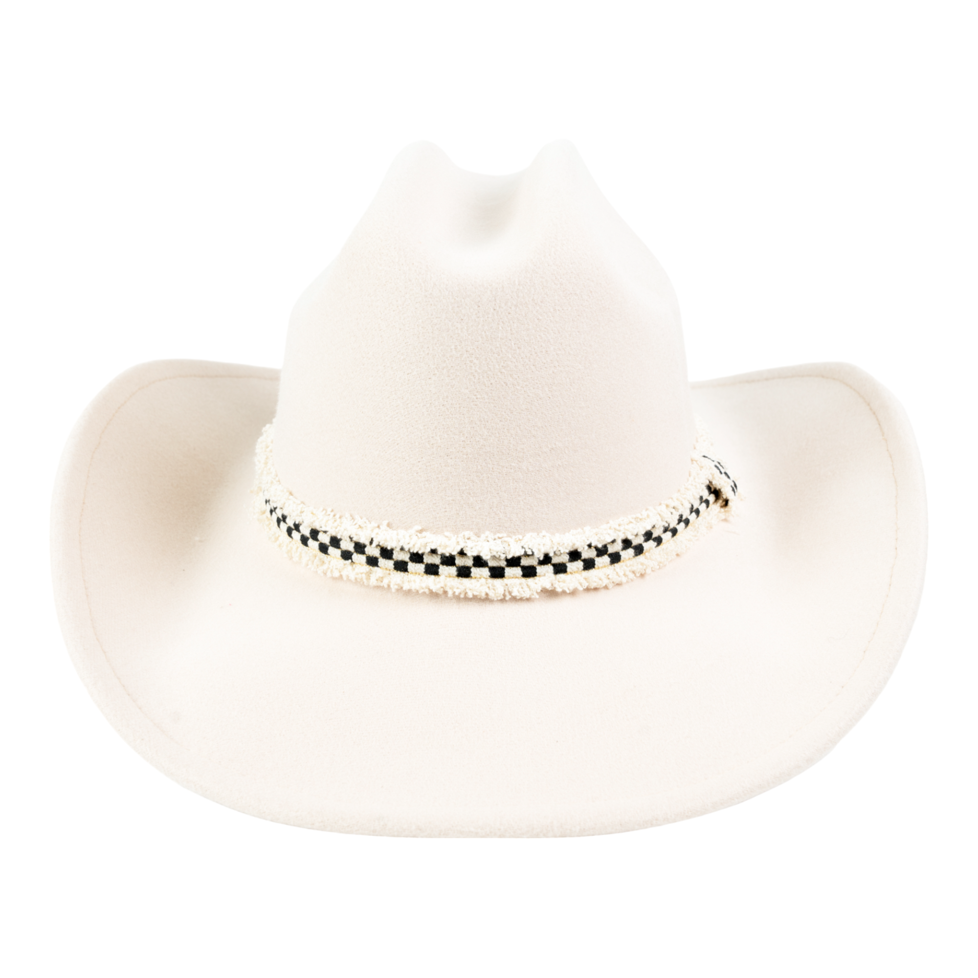 Chokore Rolled Brim Cowboy Hat with Ribbon (Beige)