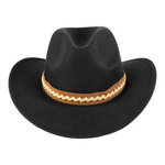 Chokore  Chokore Cowboy Hat with Braided PU Belt (Black)