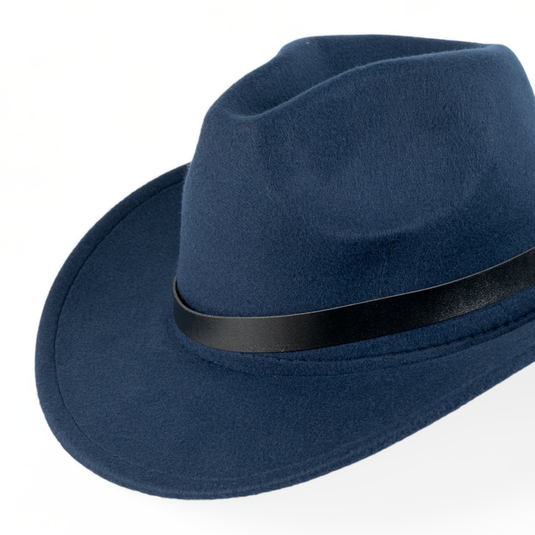 Chokore Cowboy Hat with Black Belt (Navy Blue)