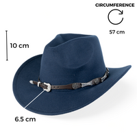 Chokore Chokore Cowboy Hat with Buckle Belt (Navy Blue)