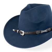 Chokore Chokore Cowboy Hat with Buckle Belt (Navy Blue)