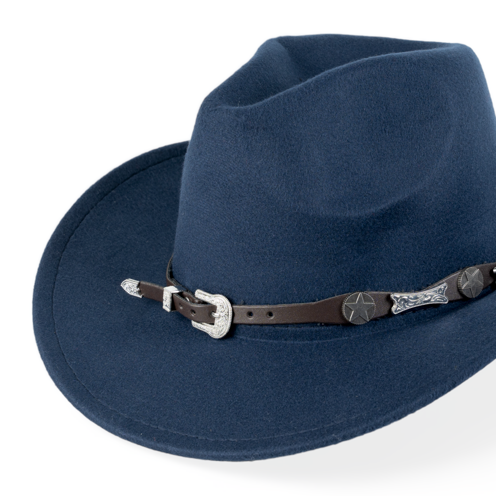 Chokore Cowboy Hat with Buckle Belt (Navy Blue)