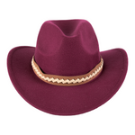 Chokore  Chokore Cowboy Hat with Braided PU Belt (Burgundy)