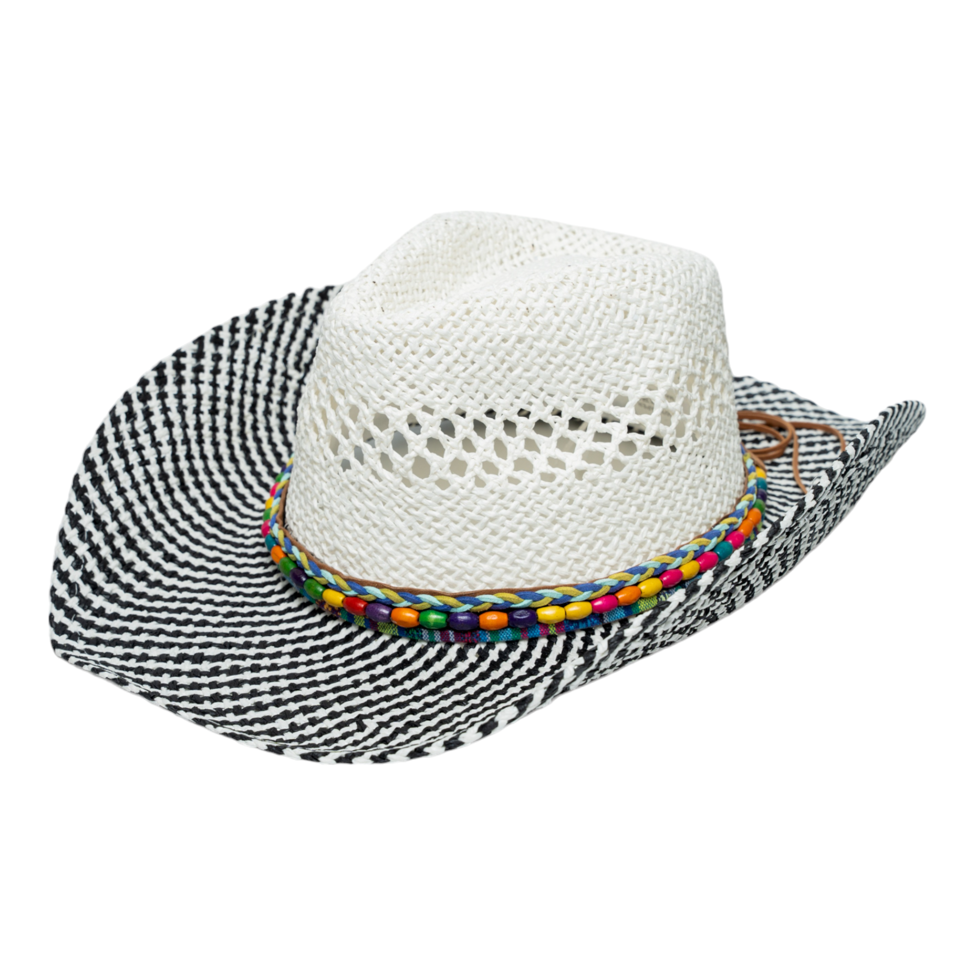Chokore Handcrafted Cowboy Hat (Black & White)