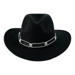 Chokore  Chokore Cowboy Hat with Black and White Belt (Black)