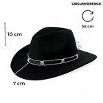 Chokore Chokore Cowboy Hat with Black and White Belt (Black) 