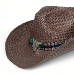 Chokore Chokore Handcrafted Cowboy Hat with Ox head Belt (Brown) 