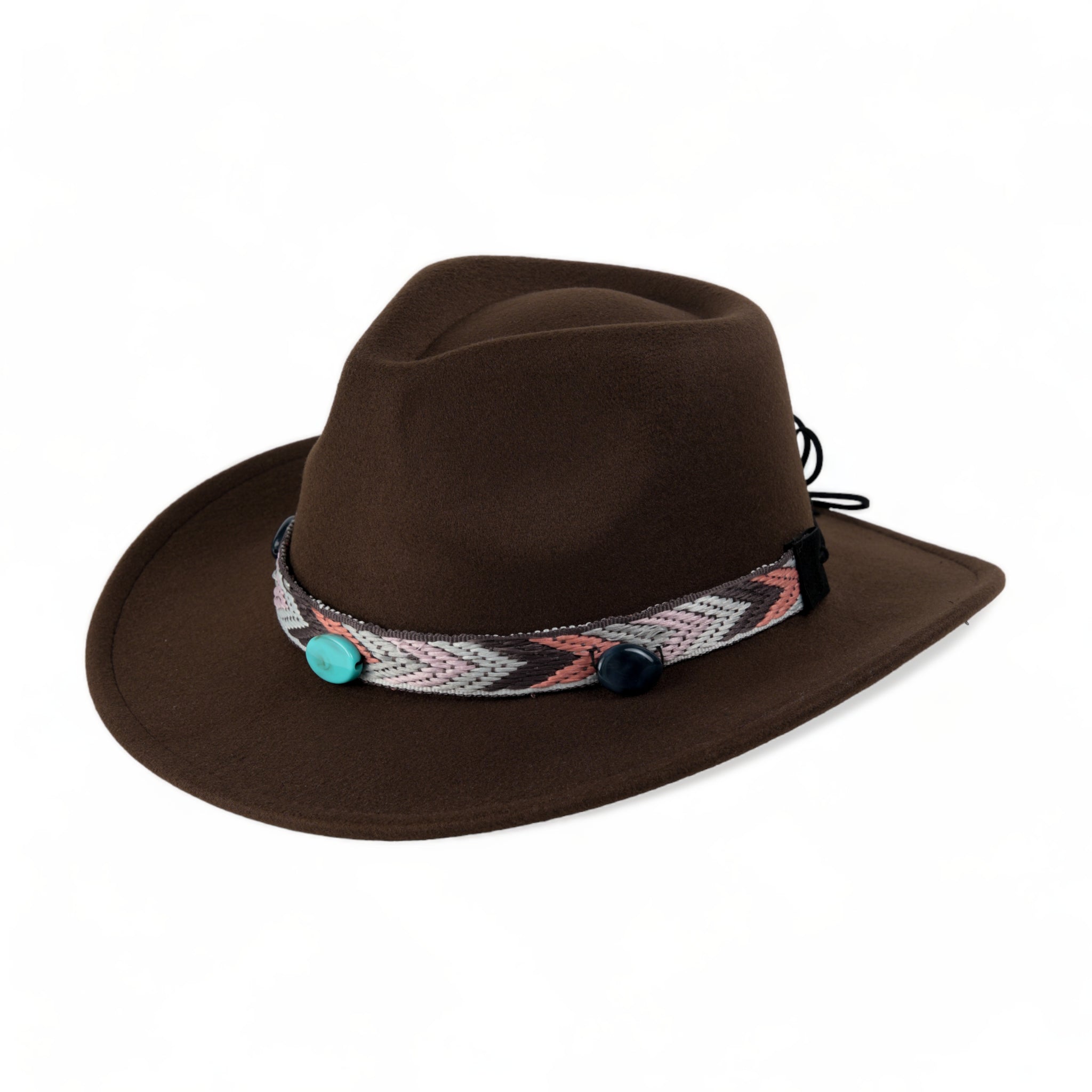 Chokore Cowboy Hat with Multicolor Band (Chocolate Brown)