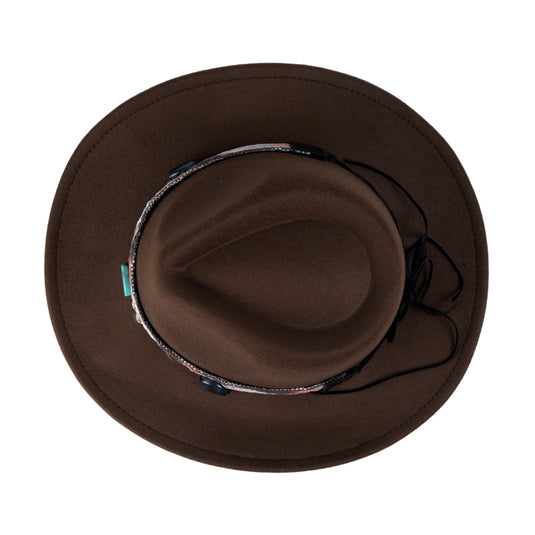 Chokore Cowboy Hat with Multicolor Band (Chocolate Brown)
