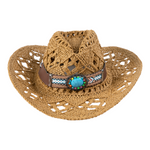 Chokore  Chokore Handcrafted Cowboy Hat with Tibetan Belt (Khaki)
