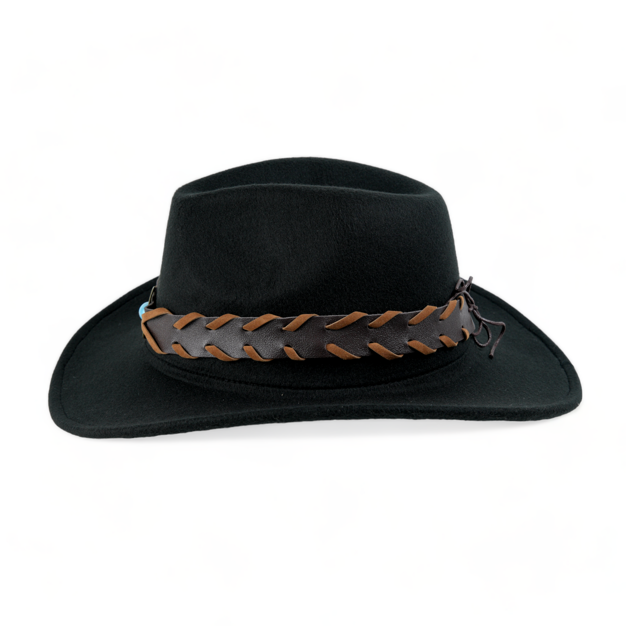 Chokore Cowboy Hat with Braided PU Belt (Black)