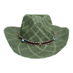 Chokore  Chokore Handcrafted Straw Cowboy Hat (Green)