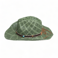 Chokore Chokore Handcrafted Straw Cowboy Hat (Green)