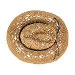 Chokore Chokore Handcrafted Cowboy Hat with Embroidered Belt (Khaki) 