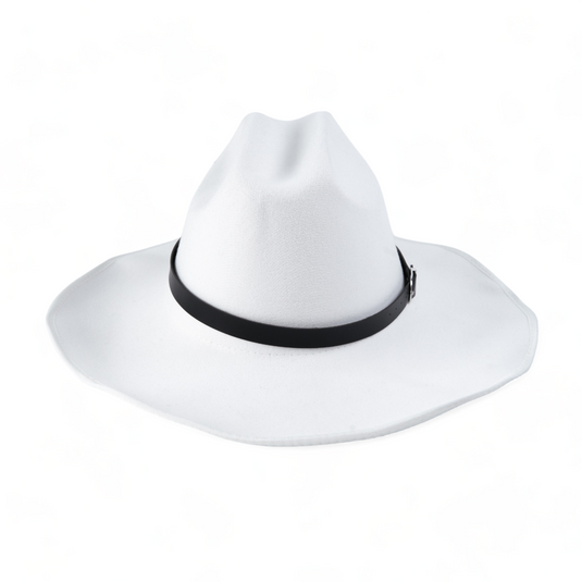 Chokore Cowboy Hat with Black Belt (White)