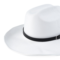 Chokore Chokore Cowboy Hat with Black Belt (White)
