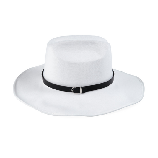 Chokore Cowboy Hat with Black Belt (White)