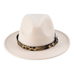 Chokore  Chokore Fedora Hat with Leopard Belt (Beige)