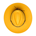 Chokore Chokore Fedora Hat with Ox head belt  (Yellow) 