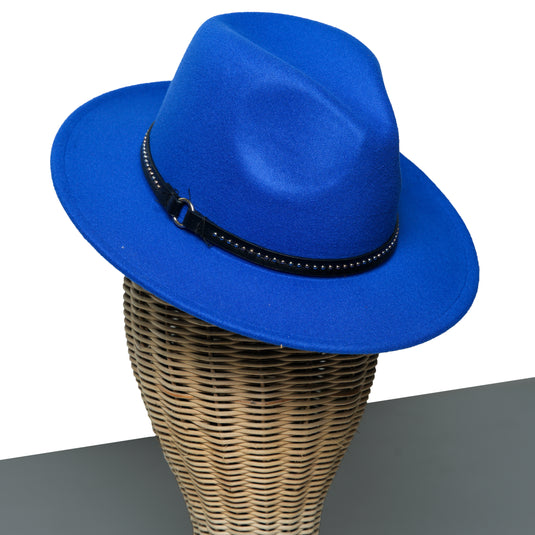 Chokore Fedora hat with Belt Band (Blue)