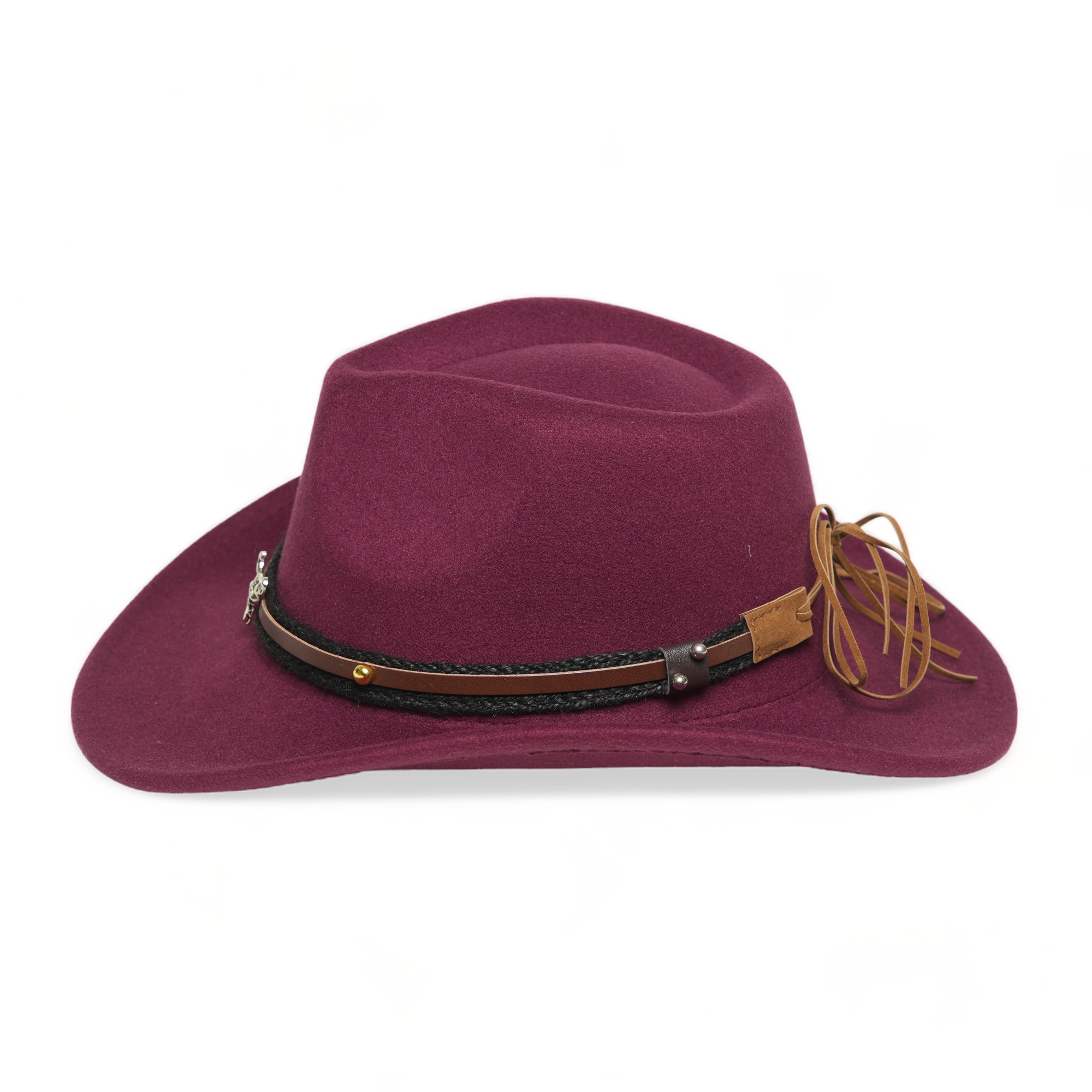 Chokore American Cowhead Fedora Hat (Burgundy)