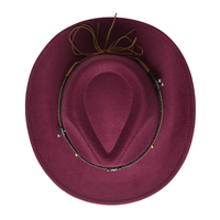 Chokore Chokore American Cowhead Fedora Hat (Burgundy)