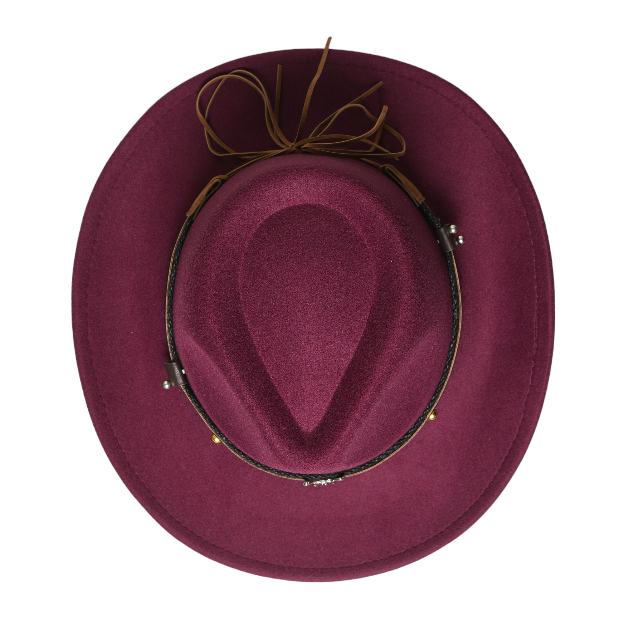 Chokore American Cowhead Fedora Hat (Burgundy)