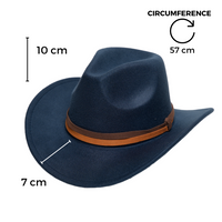 Chokore Chokore cowboy Hat with dual tone band(Navy Blue)