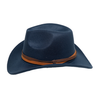Chokore Chokore cowboy Hat with dual tone band(Navy Blue)