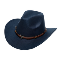 Chokore Chokore American Cowhead cowboy Hat (Navy Blue)