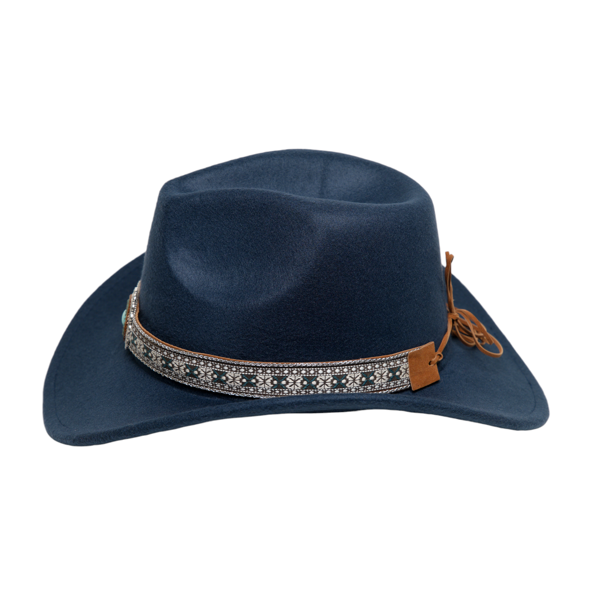 Chokore Ethnic Tibetan Cowboy Hat (Navy Blue)
