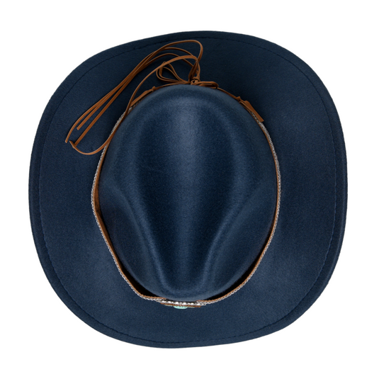 Chokore Ethnic Tibetan Cowboy Hat (Navy Blue)