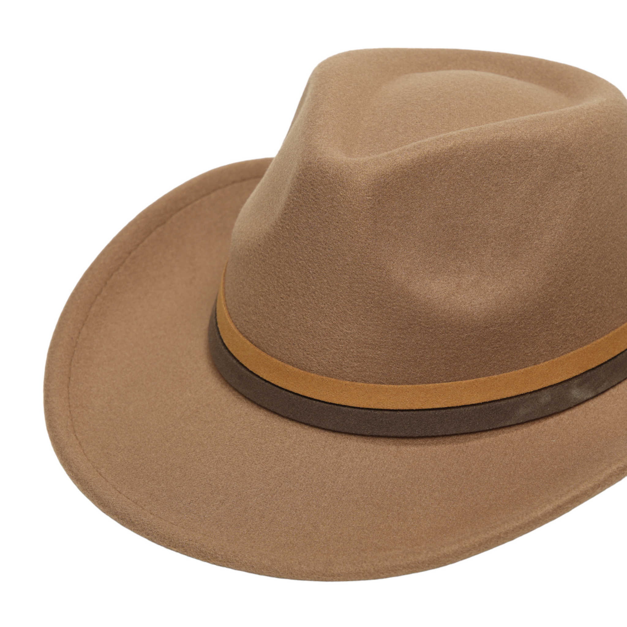Chokore cowboy Hat with dual tone band(khaki)