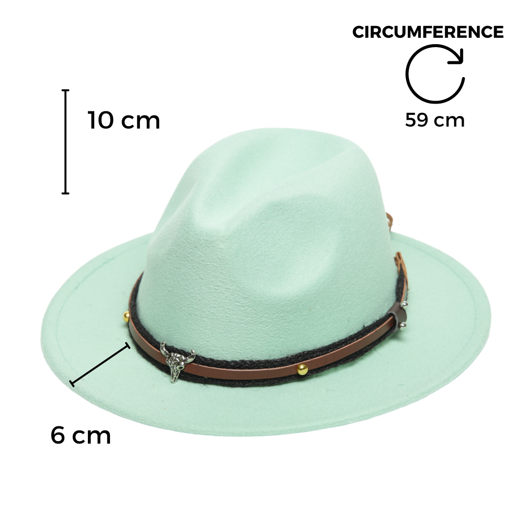 Chokore American Cowhead Fedora Hat (Light Green)