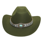 Chokore  Chokore Ethnic Tibetan Cowboy Hat (Forest Green)