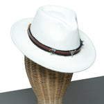 Chokore  Chokore American Cowhead Fedora Hat (White)