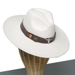 Chokore Chokore fedora hat with Ox head belt  (Off White) 