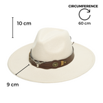 Chokore Chokore fedora hat with Ox head belt  (Off White) 
