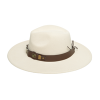 Chokore Chokore fedora hat with Ox head belt  (Off White)