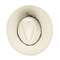 Chokore Chokore fedora hat with Ox head belt  (Off White)