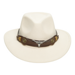 Chokore  Chokore cowboy hat with Ox head belt  (Off White)