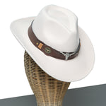 Chokore  Chokore cowboy hat with Ox head belt  (Off White)